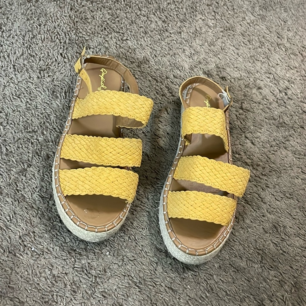 Yellow platform sandals